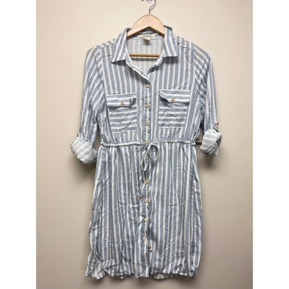 Passport Dresses & Skirts - Passport Women's Striped Cotton Mini Dress Sz L NWT